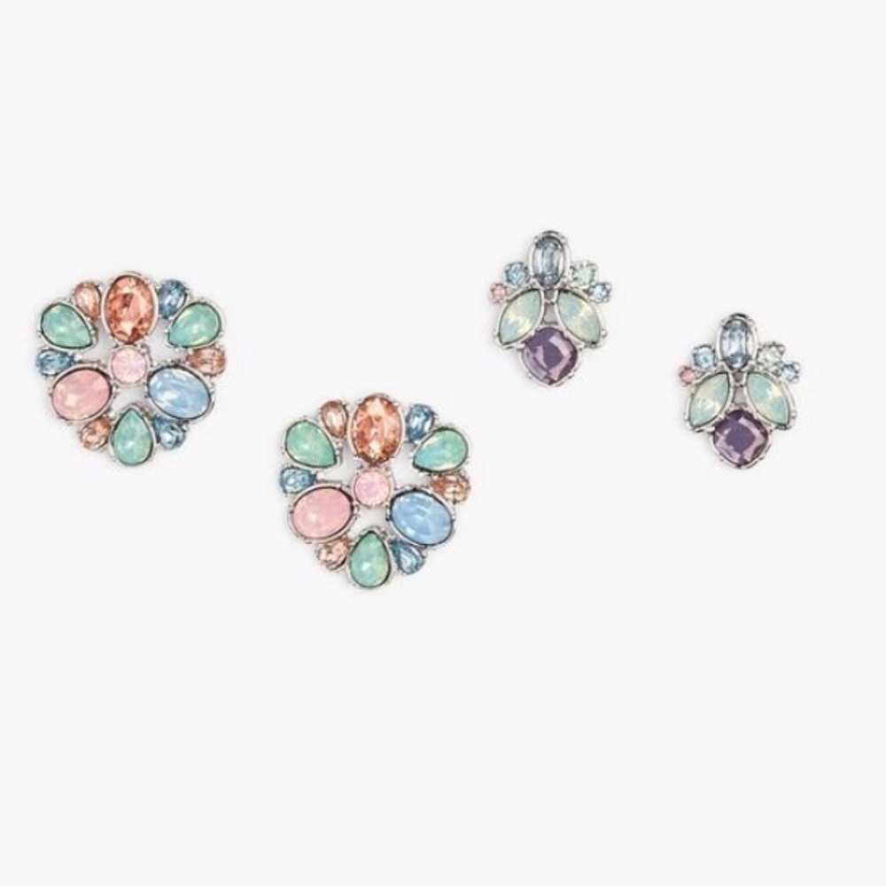 NWT Set of 2 Earrings Pastel Gemstones w/Gift Box
